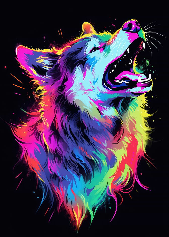 Dog Animal Neon Pet Friend