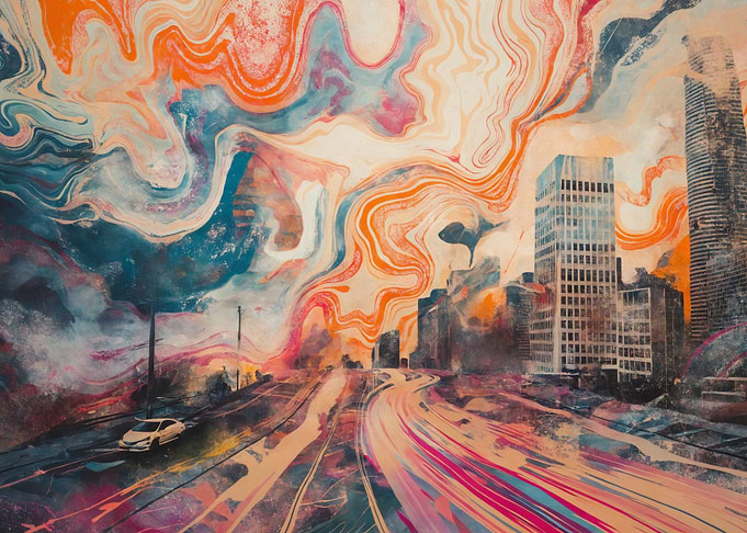 Abstract city melting