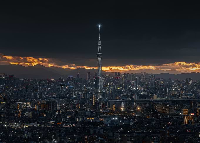 sunset cityscape