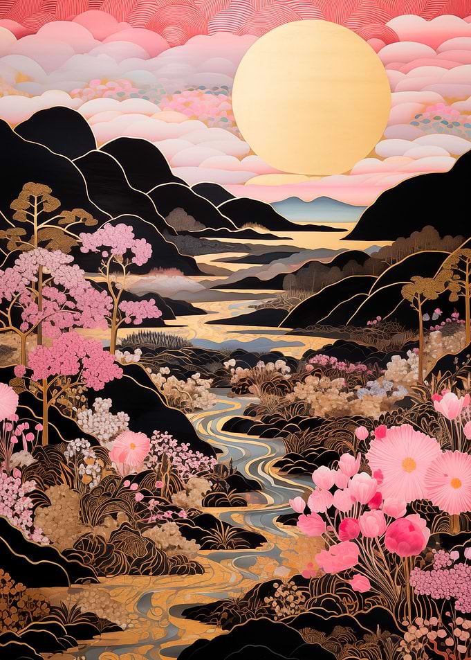 Golden Pink Landscape
