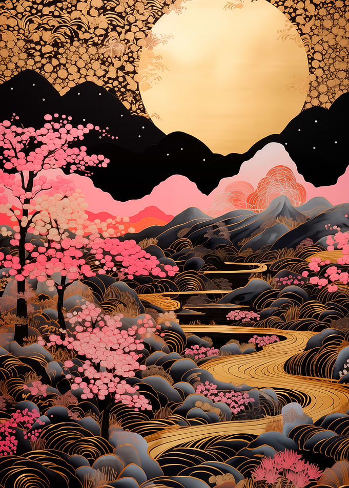 Golden Sakura River