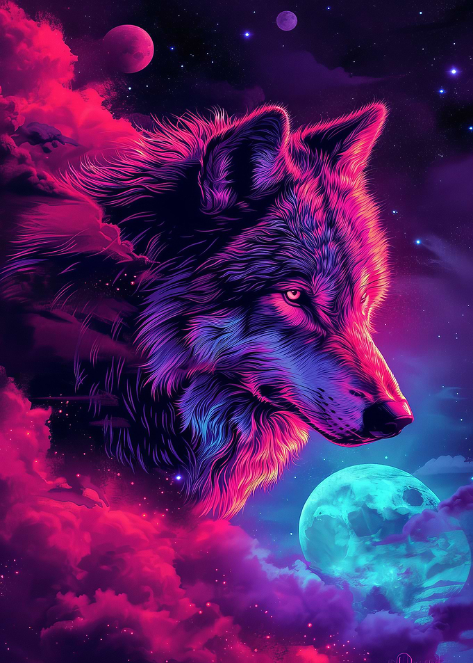 Wolf In Space Galaxy