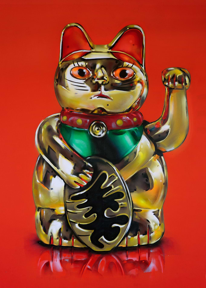 Maneki Neko painting