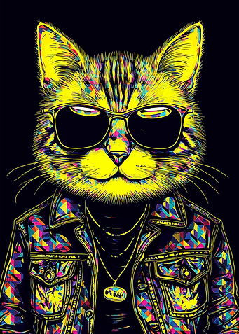 Cat style pop art