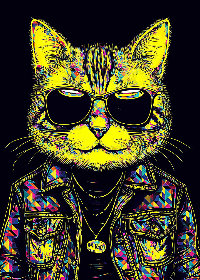 Cat style pop art