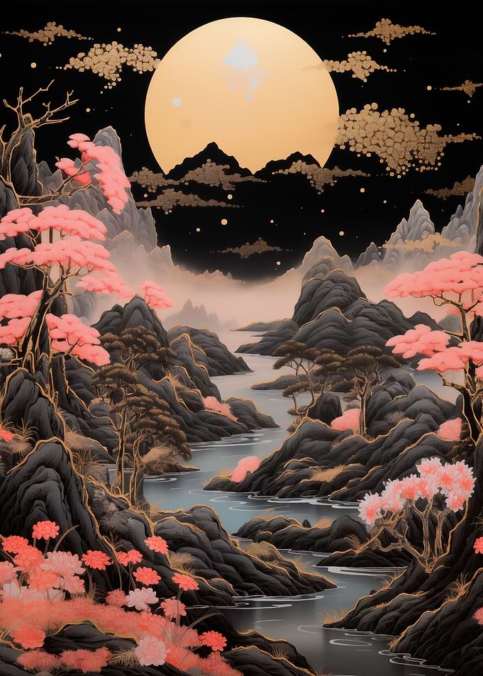 Pink Forest Golden Sun