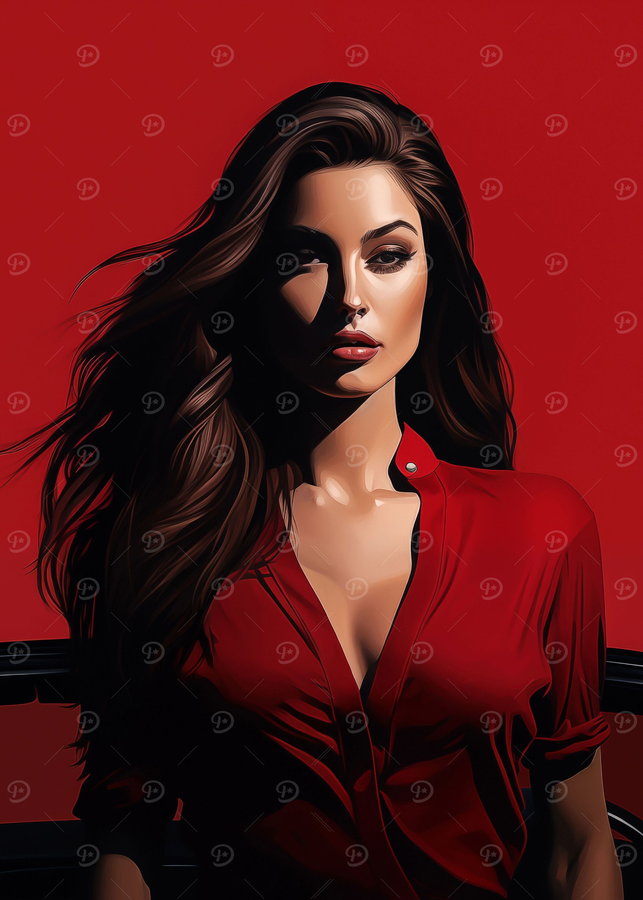 Portrait Woman in red
