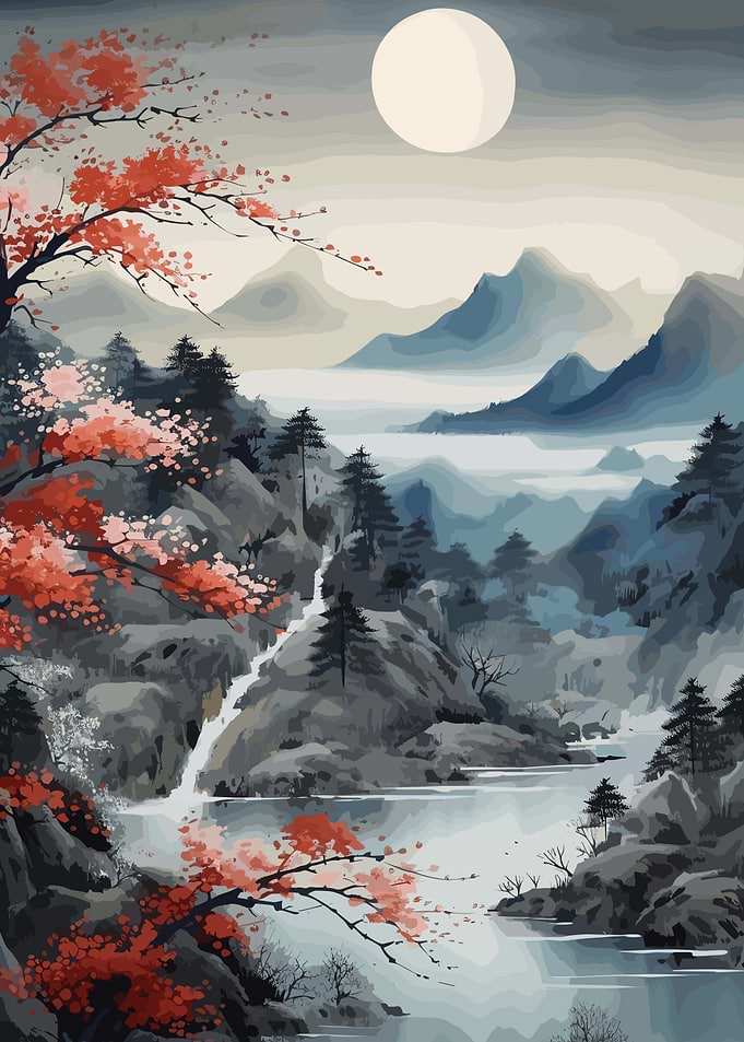 Japanese landscape paintin