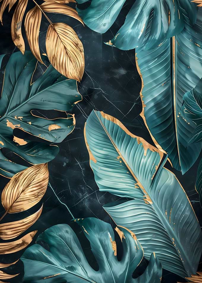 Dark Green And Gold Flower