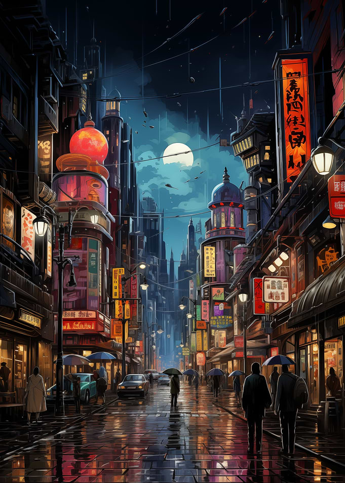 Night city landscape