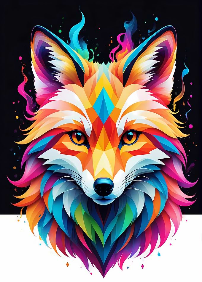 Geometric Color Fox