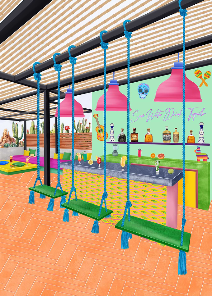 Watercolor Tequila Bar