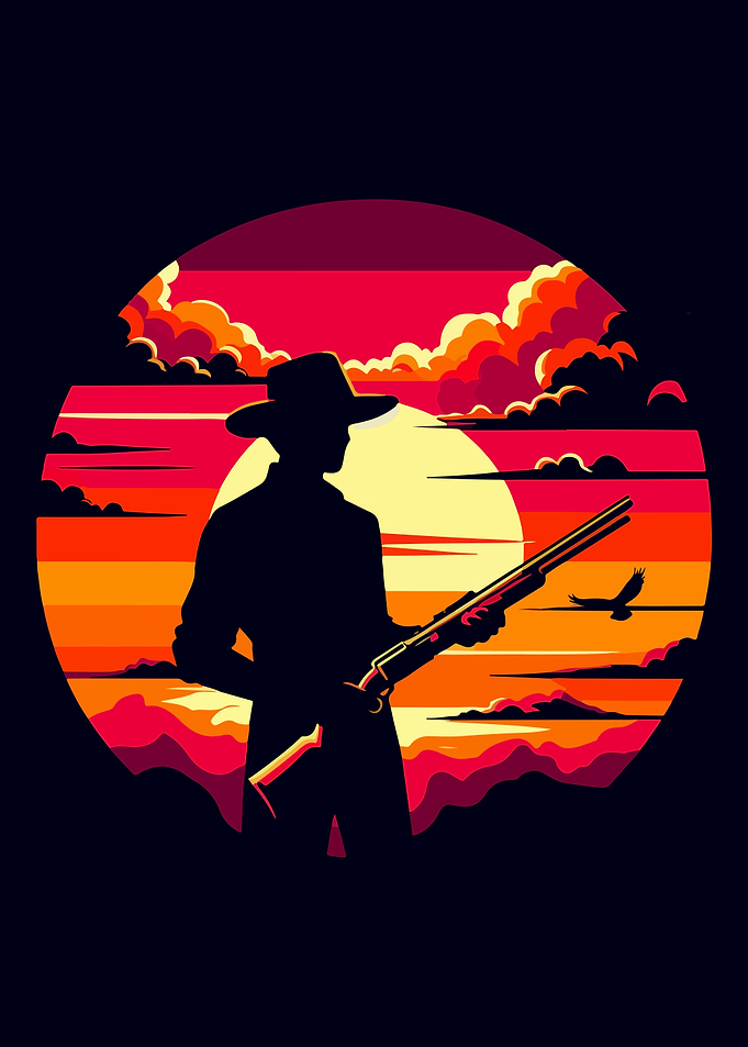 hunting sunset pop art