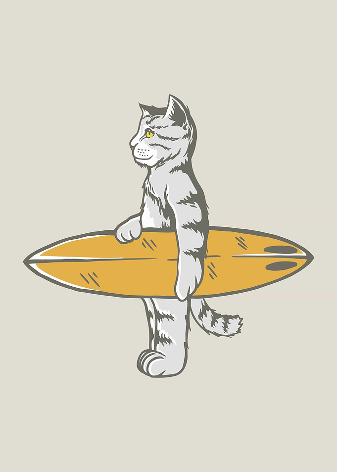 Surfing Cat