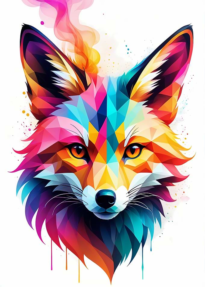 Geometric Color Fox