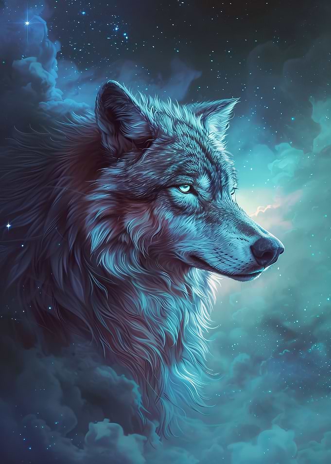 Wolf In Space Galaxy