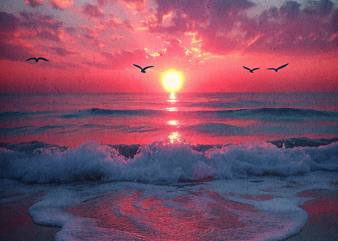 Beach Sunset Landscape