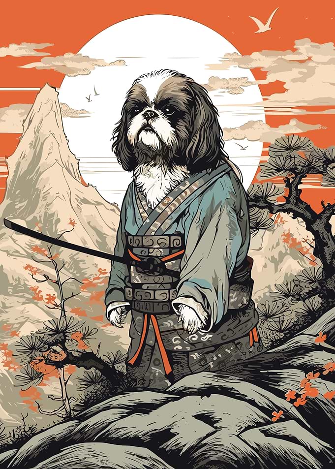 Dog Japanese Landscape