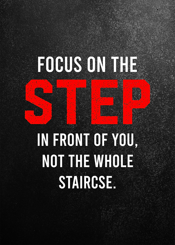 focus on the step