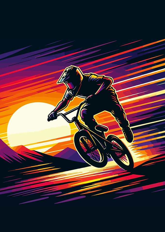freestyle BMX sunset wpap