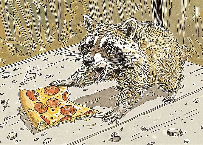 Raccoons and Pizza