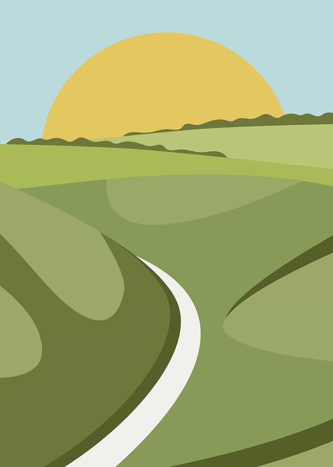 Sunny valley landscape