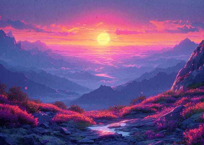 Sunset Mountain Landscape