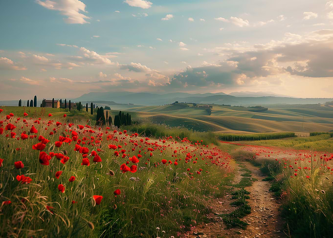 red poppies Tuscany