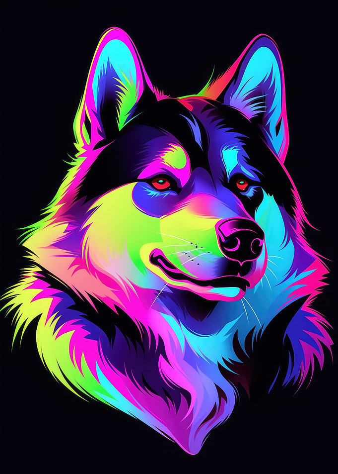 Dog Animal Neon Pet Friend