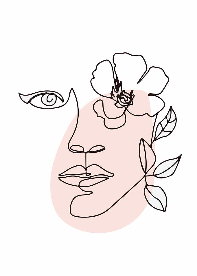 Minimal woman line art