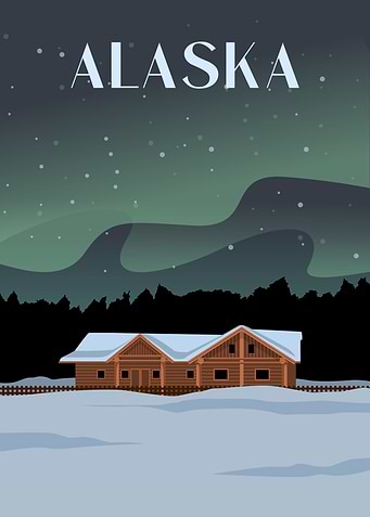 Alaska night aurora