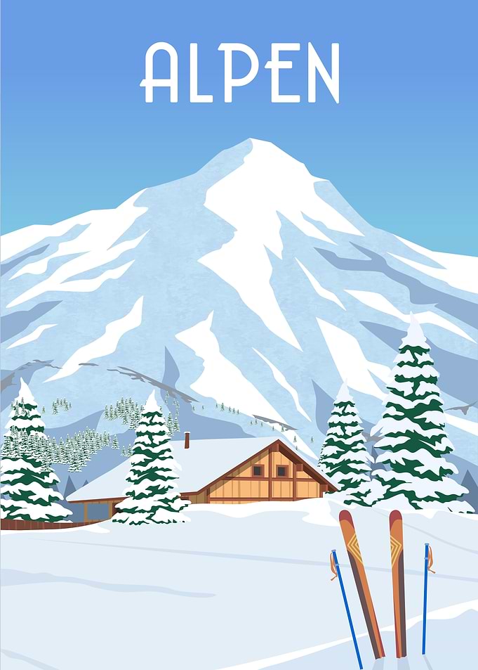 Alpen mount ski sport