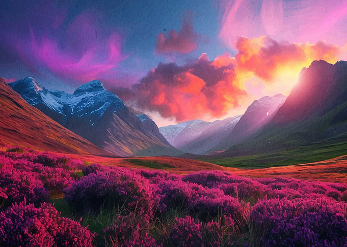 Sunset Mountain Landscape