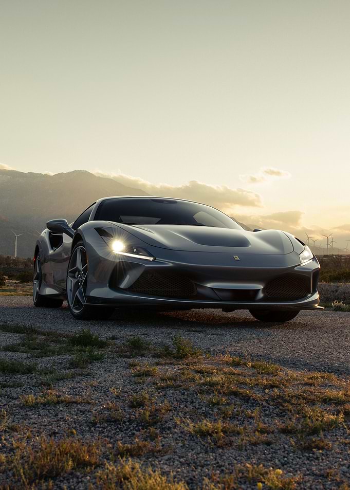 Grey Ferrari F8 Tributo