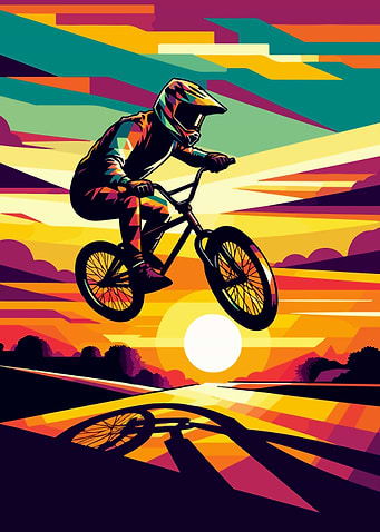 BMX sunset wpap pop art