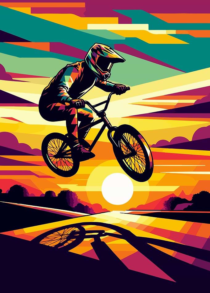 BMX sunset wpap pop art