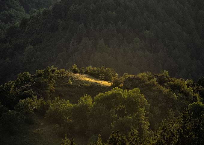 Sunset on a spain mountain