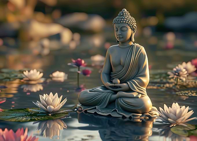 Buddha Beside Lotus