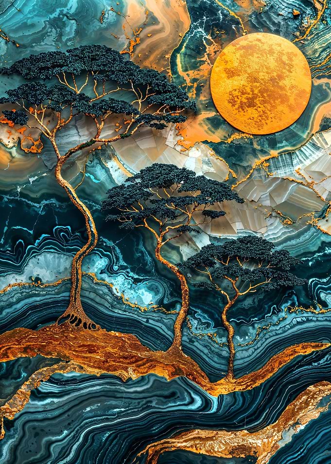 Abstract Gold Savannah