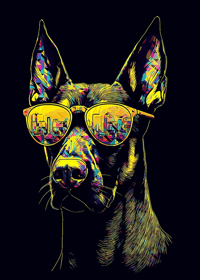 Dog style pop art
