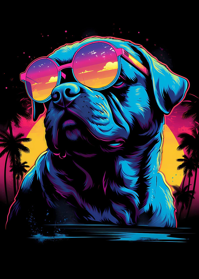 Retro Bulldog Miami Vice