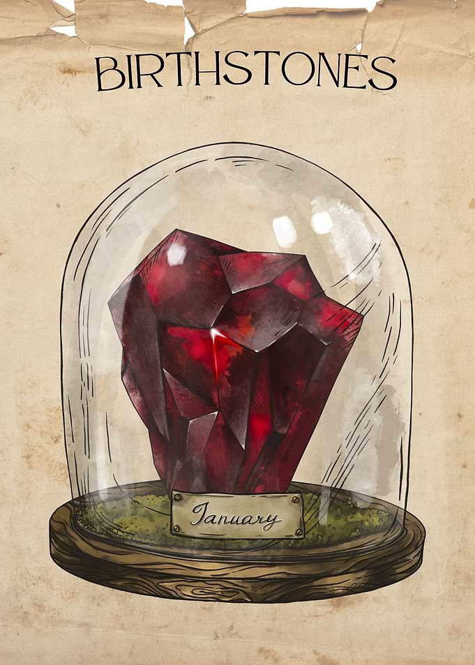 january birthstone poster