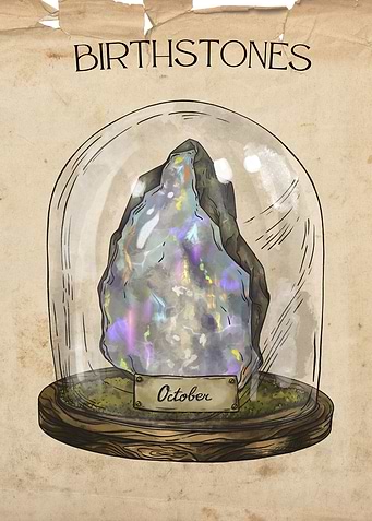 October gemstone poster