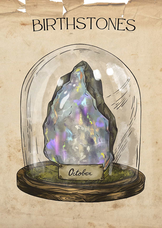 October gemstone poster