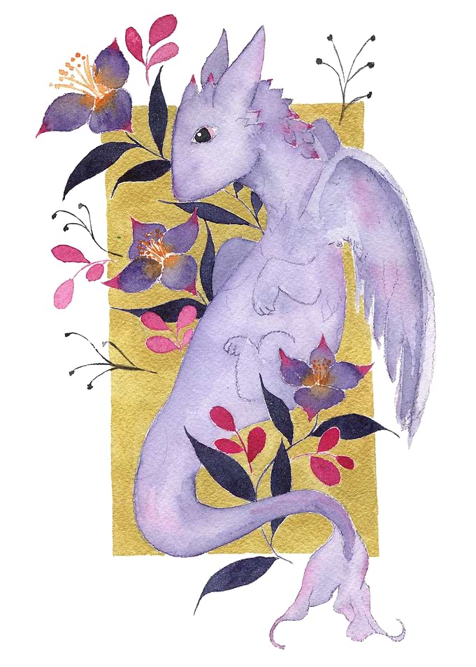 Cute purple dragon