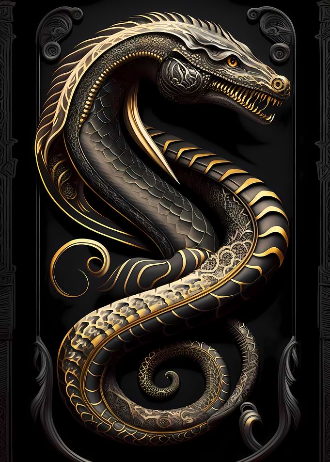 Golden Serpent Art Deco