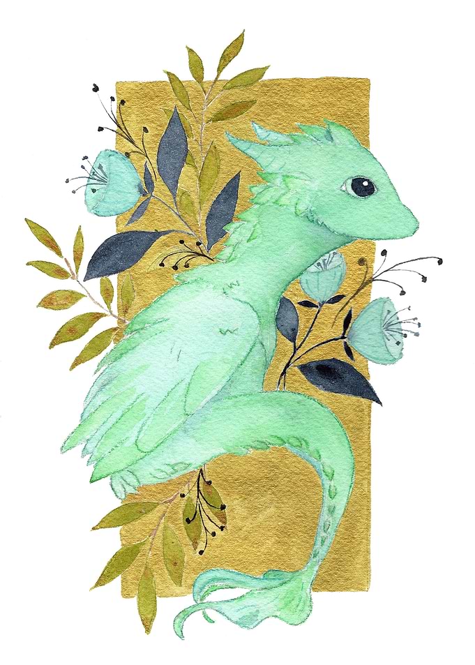 Cute green dragon