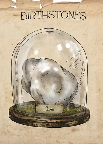 june birth stone poster