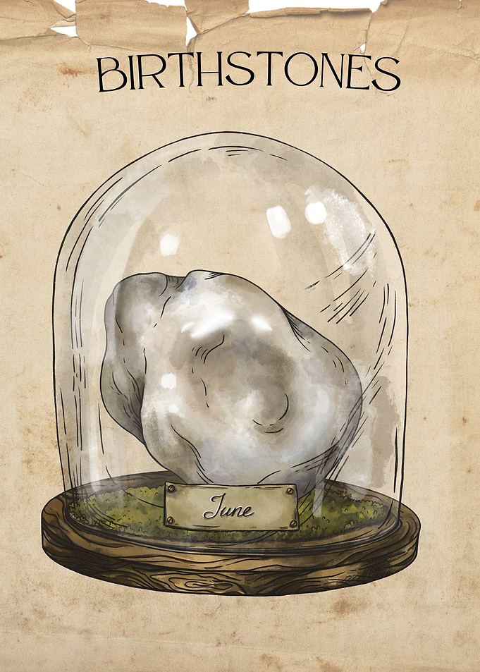 june birth stone poster