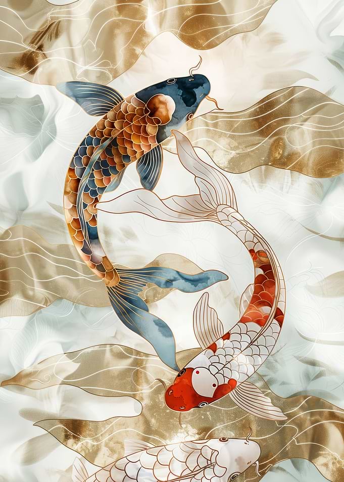 Koi Fish Gold Elegant